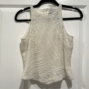 Vintage sequin white top